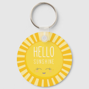 KAWAII SKY bright bold yellow smiling sun sunshine Key Ring