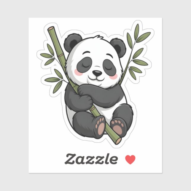 Kawaii Sleeping Panda on Bamboo (Sheet)