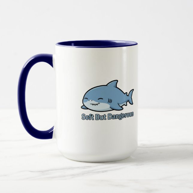 Kawaii Sleepy Chubby Shark Mug (Left)