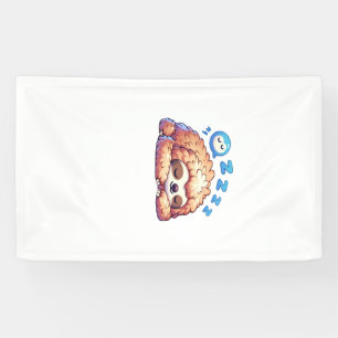 Kawaii Sleepy Sloth Napping Zzz Funny Lazy Animal Banner