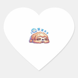 Kawaii Sleepy Sloth Napping Zzz Funny Lazy Animal  Heart Sticker