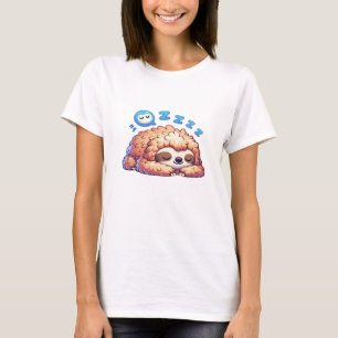 Kawaii Sleepy Sloth Napping Zzz Funny Lazy Animal T-Shirt