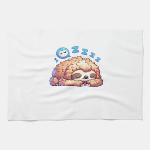 Kawaii Sleepy Sloth Napping Zzz Funny Lazy Animal Tea Towel