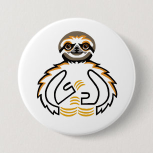  Kawaii SLOTH -  Animal lover - Wildlife - Nature 7.5 Cm Round Badge