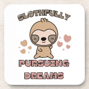 Kawaii Sloth Animal Pun Coaster