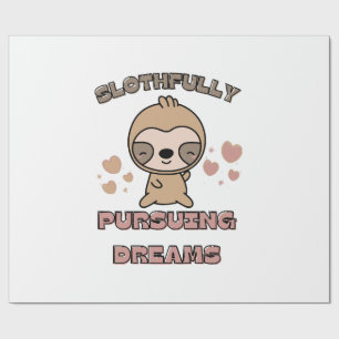 Kawaii Sloth Animal Pun Wrapping Paper