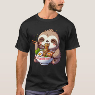 Kawaii Sloth Eating Ramen Noodle Anime Japanese T-Shirt