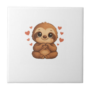 Kawaii Sloth Hearts Cute Sloth Lover Long Sleeve T Tile