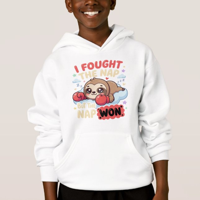Kawaii Sloth I Fought The Nap Funny Sleeping Humor (Front)