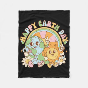 Kawaii Smile Earth Day Every Day Kids Boys Men Wom Fleece Blanket