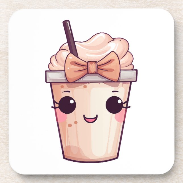 Kawaii Smiling Frappe Coaster (Front)