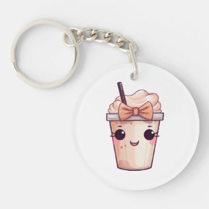 Kawaii Smiling Frappe Key Ring
