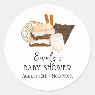Kawaii S'more Love & Fun Baby Shower Classic Round Sticker