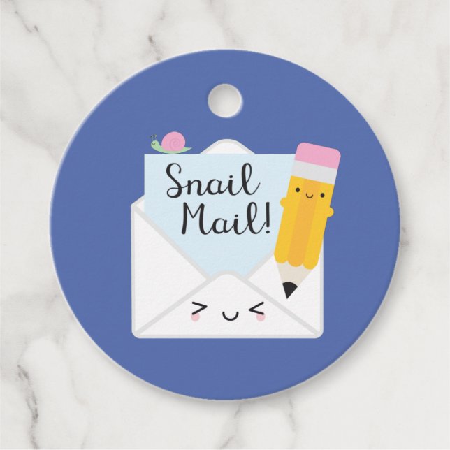 Kawaii Snail Mail Favour Tags (Front)