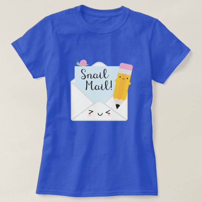 Kawaii Snail Mail T-Shirt (Design Front)