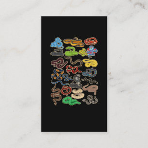 Kawaii Snake Collage Cute Reptile Business Card