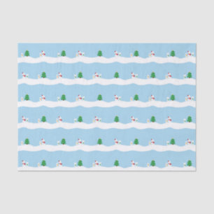 Kawaii Snow Day with Bunny & Bear Christmas Tissue Paper