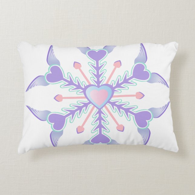 Kawaii snowflake Pillow (Front)