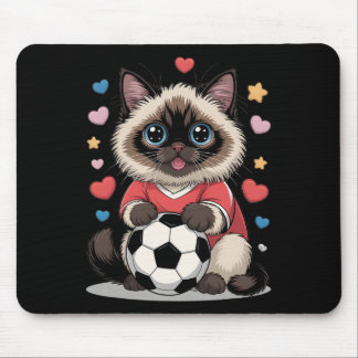 Kawaii Soccer Cat Just Girl Who Loves Birman Winni Mouse Mat