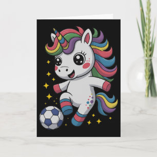 Kawaii Soccer Just Girl Who Loves Unicorns Play Ga Card