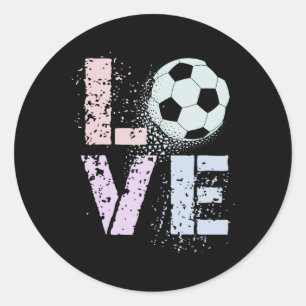 Kawaii Soccer Love Valentine Coaching Mum Kids Clu Classic Round Sticker