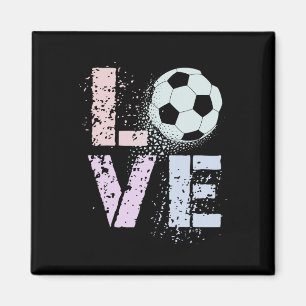 Kawaii Soccer Love Valentine Coaching Mum Kids Clu Magnet