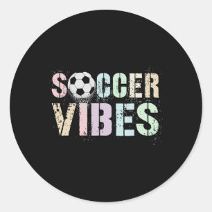 Kawaii Soccer Vibes Score Princess Goal Kids Women Classic Round Sticker