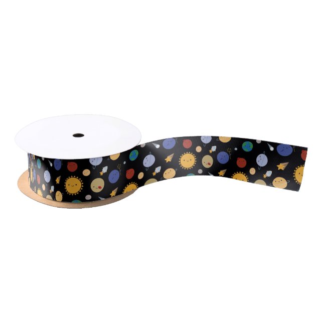 Kawaii Solar System Satin Ribbon (Spool)