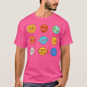 Kawaii Solar System Space Cute Planets Stem Anime T-Shirt