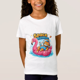 Kawaii Space Cat Vacation Design T-Shirt