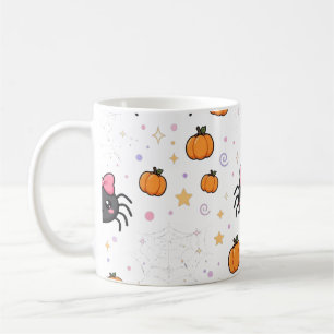 Kawaii Spider Web Cute Halloween Pattern Art Coffee Mug