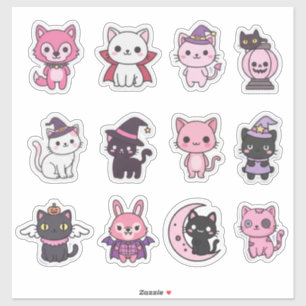 Kawaii Spooky Cat Sticker Pack