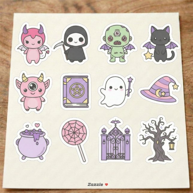 Kawaii Spooky & Cute Halloween Sticker Pack (Friendly ghosts and enchanting little monsters.)