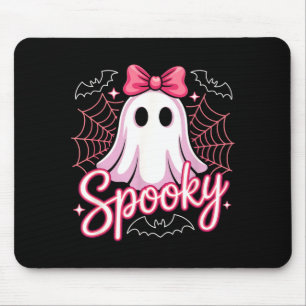 Kawaii spooky ghost cute pink halloween graphic mouse mat