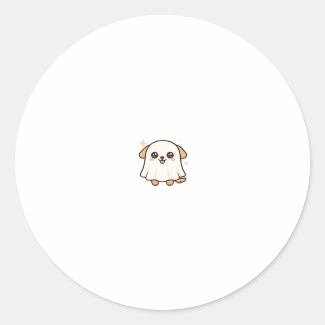 Kawaii Spooky Season Dog � Halloween Pup Classic T Classic Round Sticker (Front)