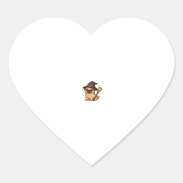 Kawaii Spooky Season Dog � Halloween Pup Classic T Heart Sticker (Front)