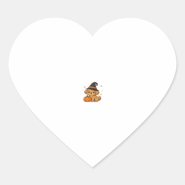 Kawaii Spooky Season Dog � Halloween Pup Classic T Heart Sticker (Front)