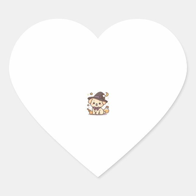 Kawaii Spooky Season Dog � Halloween Pup Classic T Heart Sticker (Front)