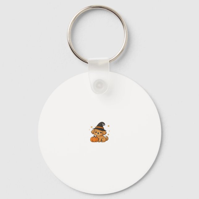 Kawaii Spooky Season Dog � Halloween Pup Classic T Key Ring (Front)