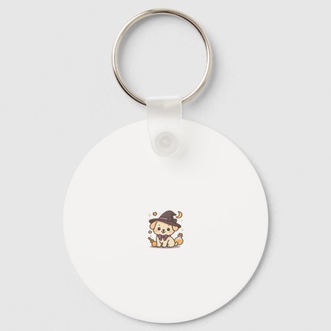 Kawaii Spooky Season Dog � Halloween Pup Classic T Key Ring (Front)