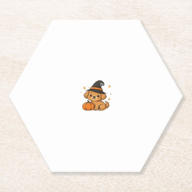 Kawaii Spooky Season Dog � Halloween Pup Classic T Paper Coaster (Front)