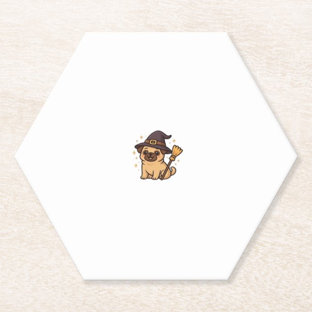 Kawaii Spooky Season Dog � Halloween Pup Classic T Paper Coaster (Front)