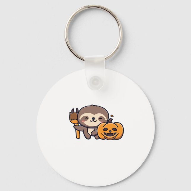 kawaii spooky sloth Classic T-Shirt Key Ring (Front)