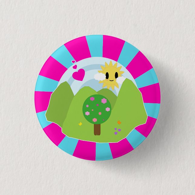 Kawaii Spring Day Button (Front)