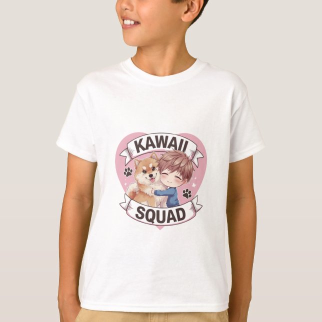 Kawaii Squad Shiba Inu Dog Lover Chibi Art Anime T-Shirt (Front)