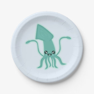 Kawaii Squid Paper Plate