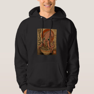 Kawaii Squid Ramen Japanese Food Retro Design Hoodie