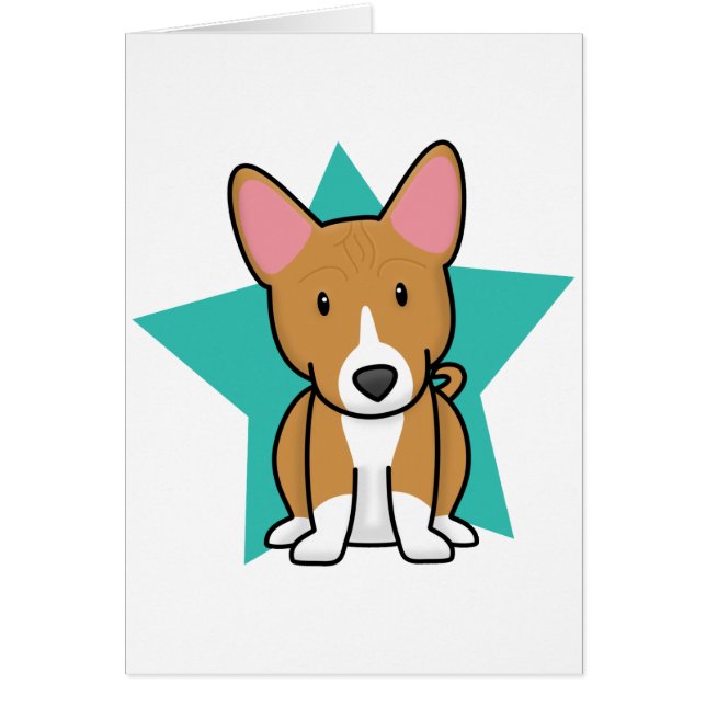 Kawaii Star Basenji Card (Front)