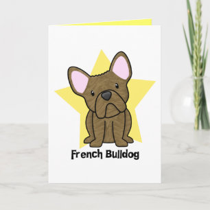 Kawaii Star Brindle French Bulldog Card