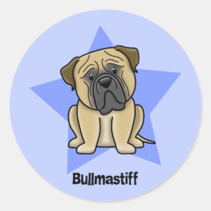Kawaii Star Bullmastiff Classic Round Sticker